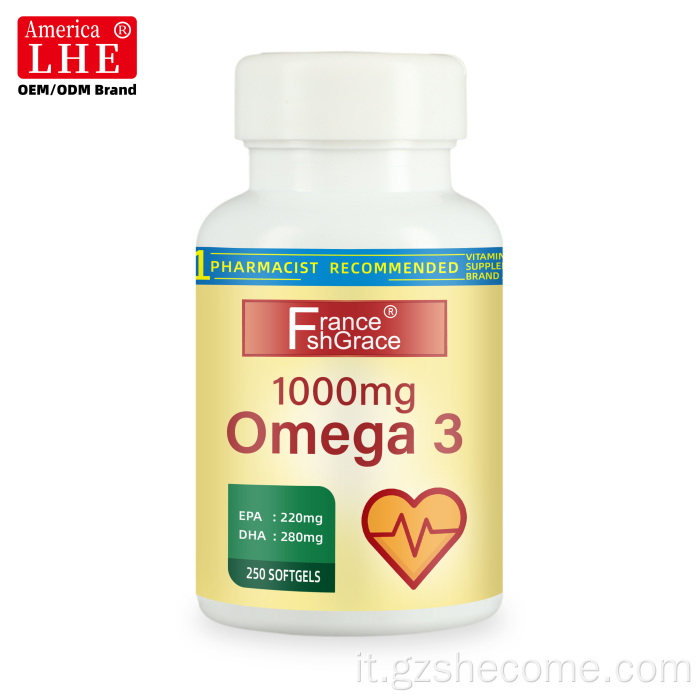Shecome Omega 3 Capsule molli di olio di pesce Salute del cuore